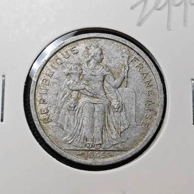 KK钱币收藏小铺 第329期 2月预留时间 周末发货 -  1965法属波利尼西亚2法郎