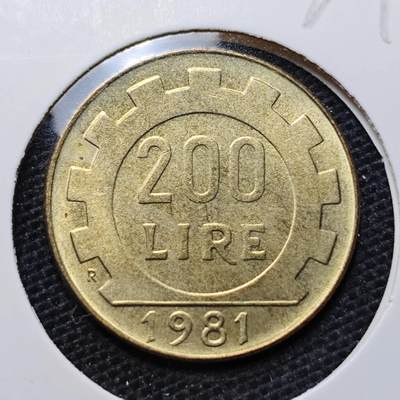 KK钱币收藏小铺 第329期 2月预留时间 周末发货 -  1981意大利200里拉铜币