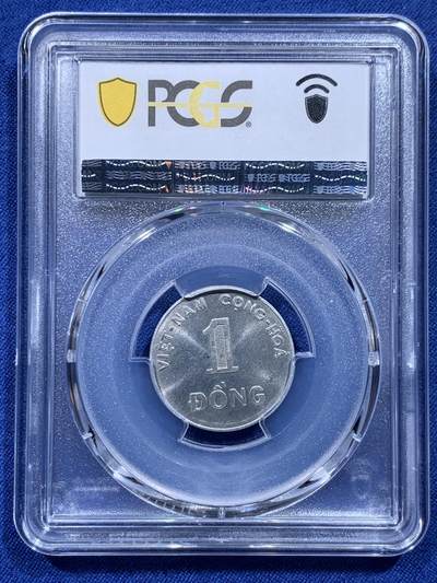 《竞宝斋》第412场 周日，周一，周二，3场连拍 （全场包邮） PCGS MS65 南越1971年水稻1盾 铝币，铝币容易腐蚀，出分不易！