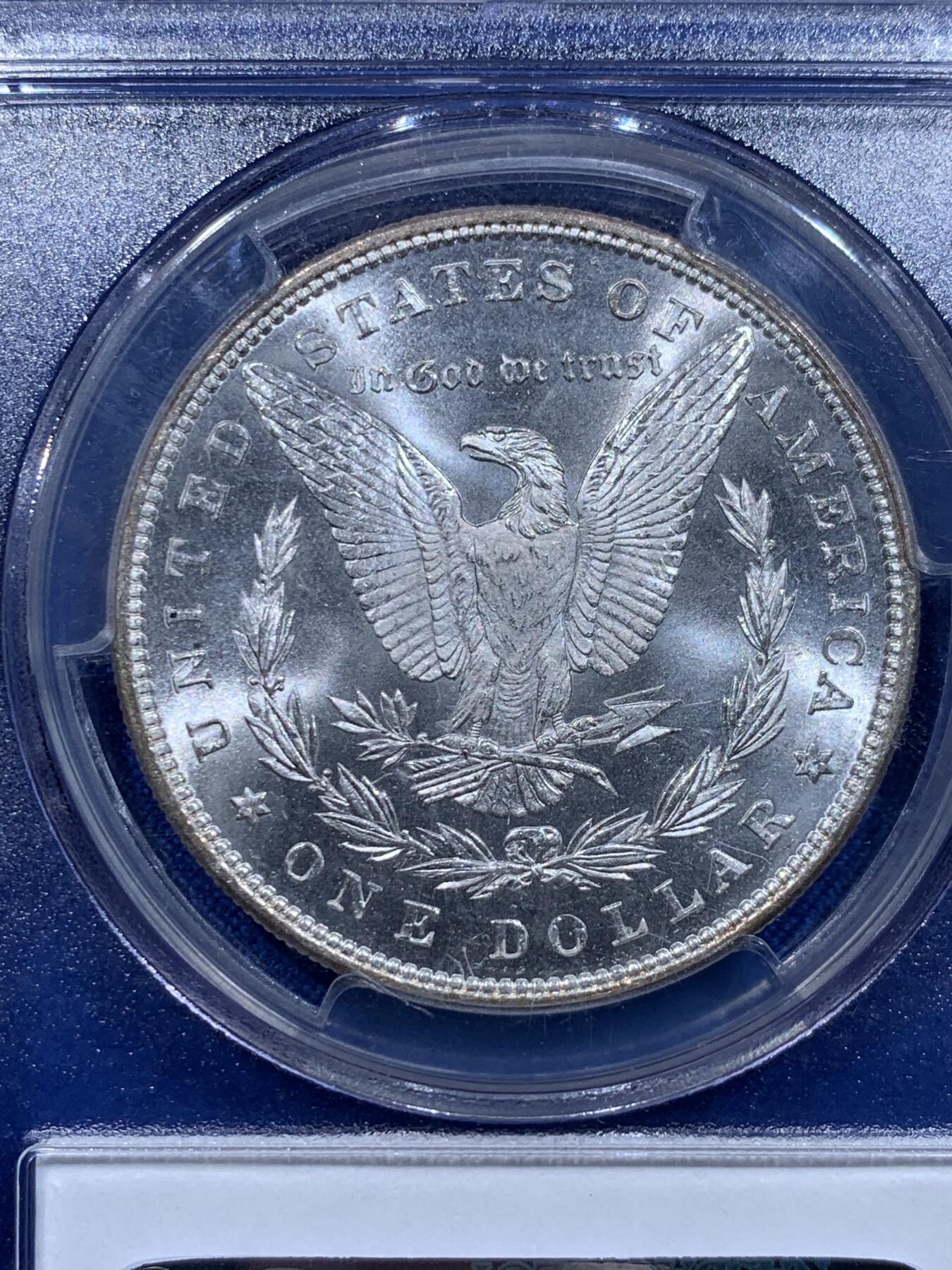 《竞宝斋》第412场 周日，周一，周二，3场连拍 （全场包邮） PCGS MS64 美国1885年摩根大银币 BU好品双面凝光漂亮