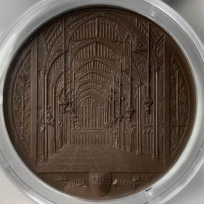 掌中浮雕-藏着的欧洲第034场 - PCGS SP65 : 1886年英国伦敦金融城系列章—印度殖民地纪念大铜章，77mm，Eimer记录发行450枚，带原盒（有破损如图所示）