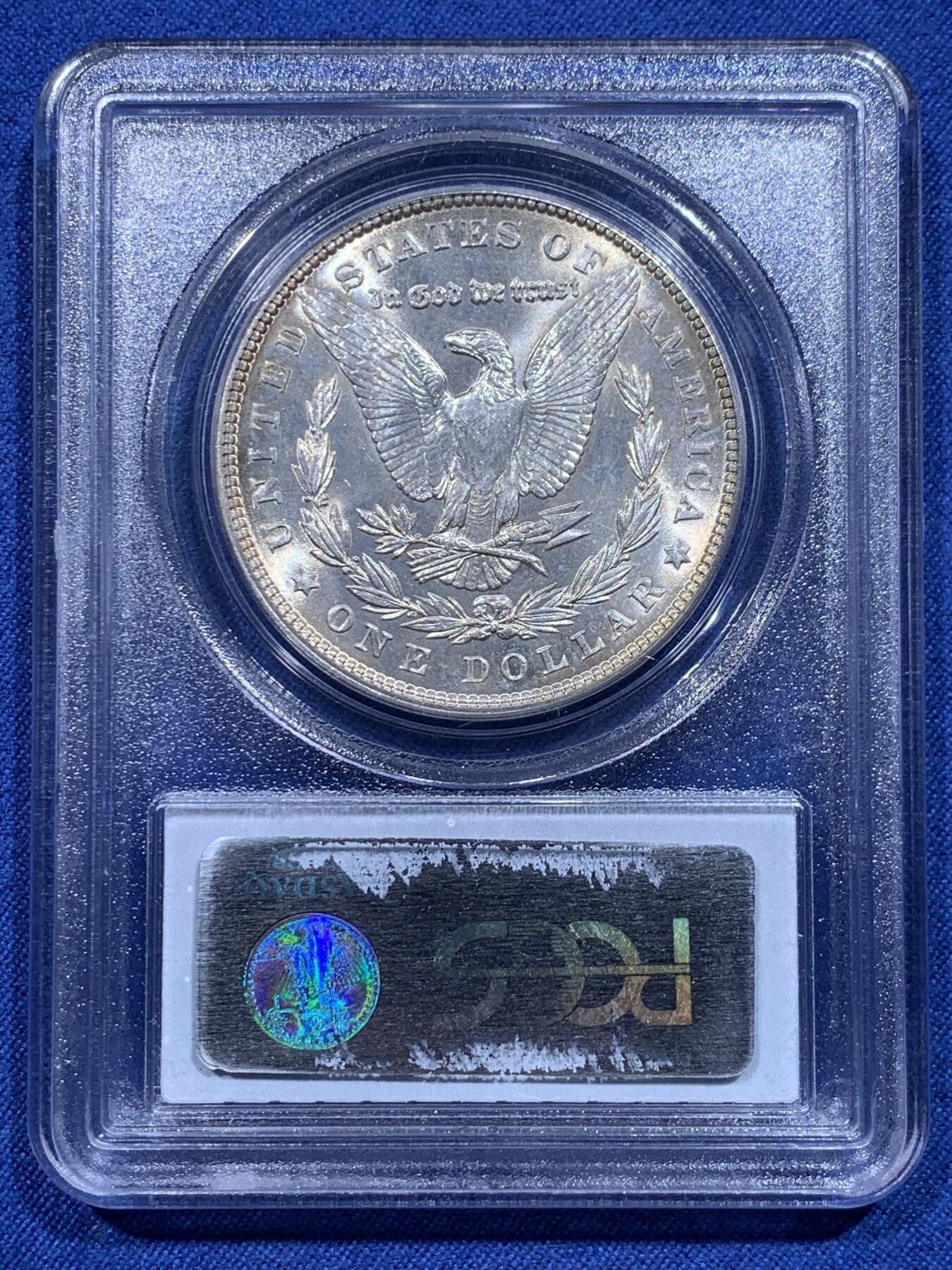 《竞宝斋》第412场 周日，周一，周二，3场连拍 （全场包邮） PCGS MS64 美国 1903年 1美元 摩根银币 后期少年 经典老白盒 状态属于同分中的好品