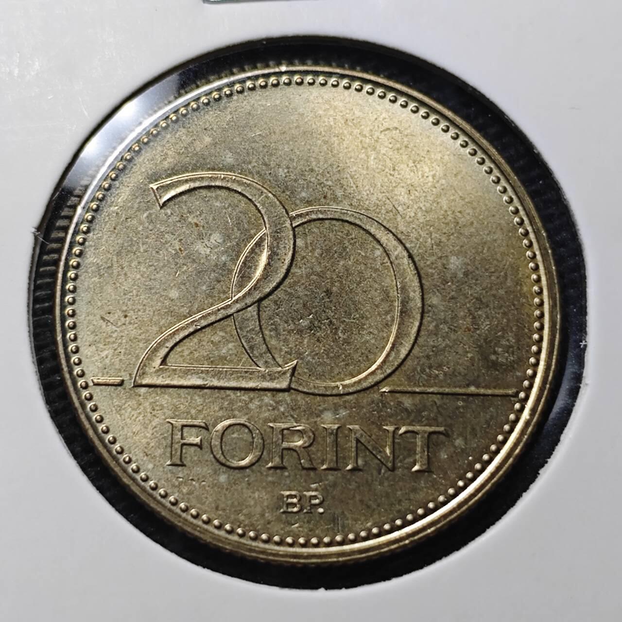 KK钱币收藏小铺 第329期 2月预留时间 周末发货  1993匈牙利20福林 好品
