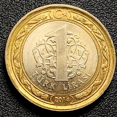 泉币菌-第98场-散币乐园场 -  土耳其1里拉双色币 凯末尔总统 26mm