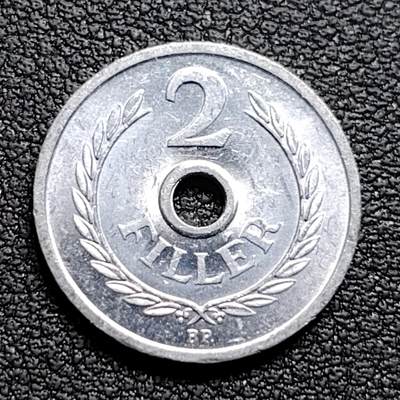 泉币菌-第96场-精品福利场 - 近未流通UNC品相 匈牙利1972年2菲勒 铝 18mm 