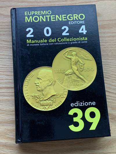 《竞宝斋》第412场 周日，周一，周二，3场连拍 （全场包邮） - 全新 Montenegro2024意大利钱币目录 最新2024版，全新的价格指南，将近700页的厚度 精装胶板印刷，玩意系必备目录，重达1.22公斤。