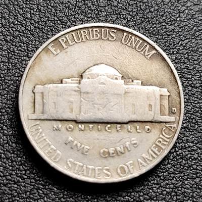 泉币菌-第97场-散币乐园场 少见 早期币 美国1940年5美分纪念币 杰斐逊 及 故居蒙蒂塞洛庄园 21mm 