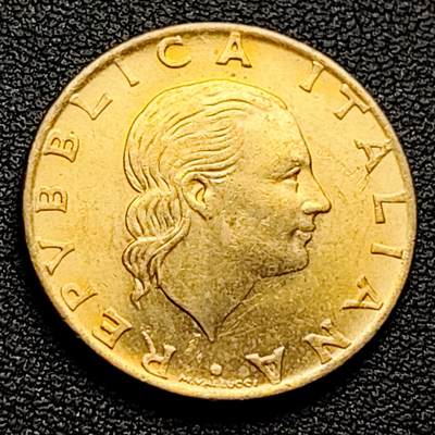 泉币菌-第98场-散币乐园场 原铜光UNC 意大利1979年200里拉 丰收女神 齿轮 铝青铜币 外国硬币 24mm 