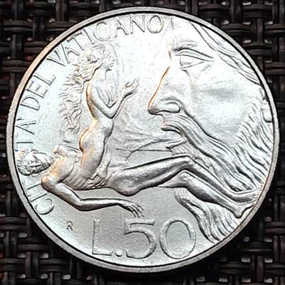 布加迪🐬～世界钱币(上海)🌾第 237 期 /  各国套币和散币 - 梵蒂冈🇻🇦1988年 教皇保罗二世50里拉合金钢币