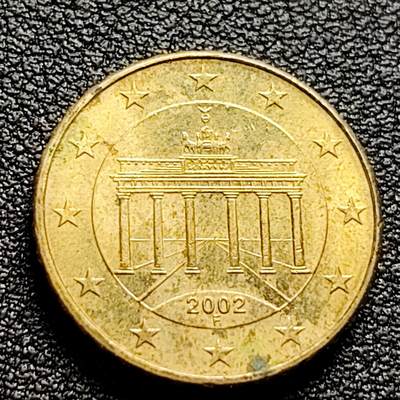 泉币菌-第99场-精品福利场 - 欧元 德国2002年 10欧分合金铜币 勃兰登堡门 地图 A厂标 19.75MM