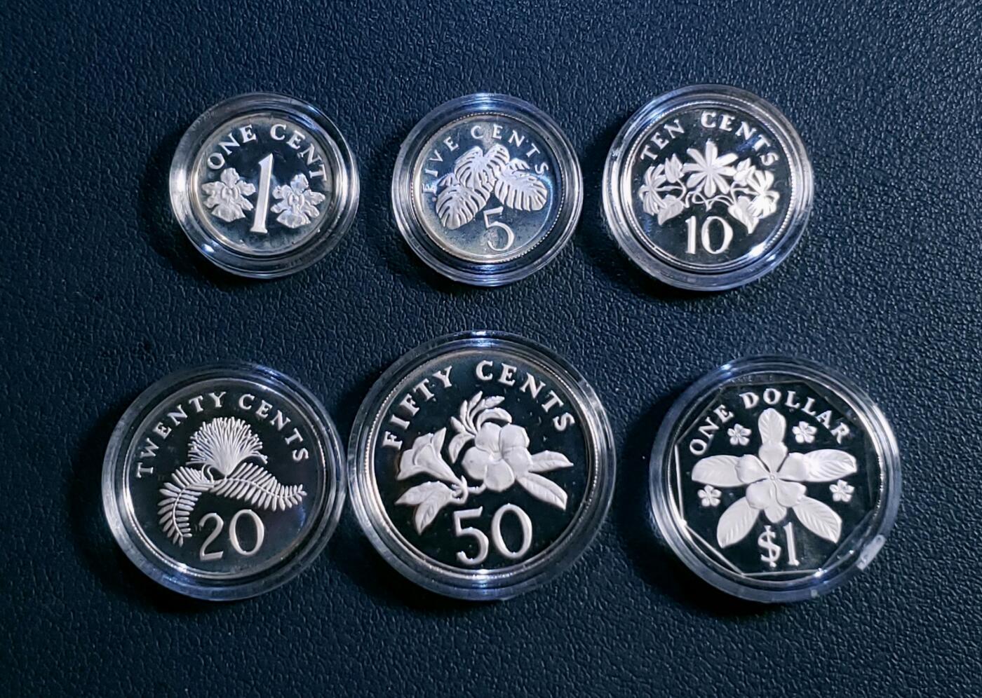 原盒证 新加坡1987年全套六枚装精制银币