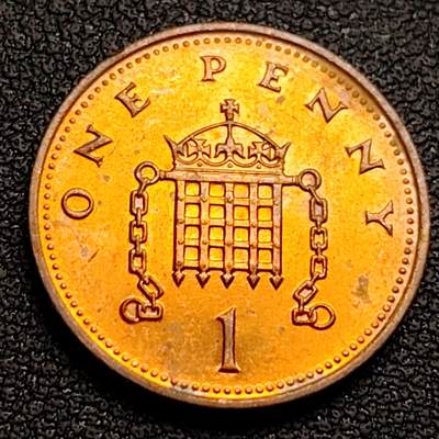 泉币菌-第96场-精品福利场 -  英国1993年1便士紫铜币 威斯敏斯特宫徽章 20.3mm