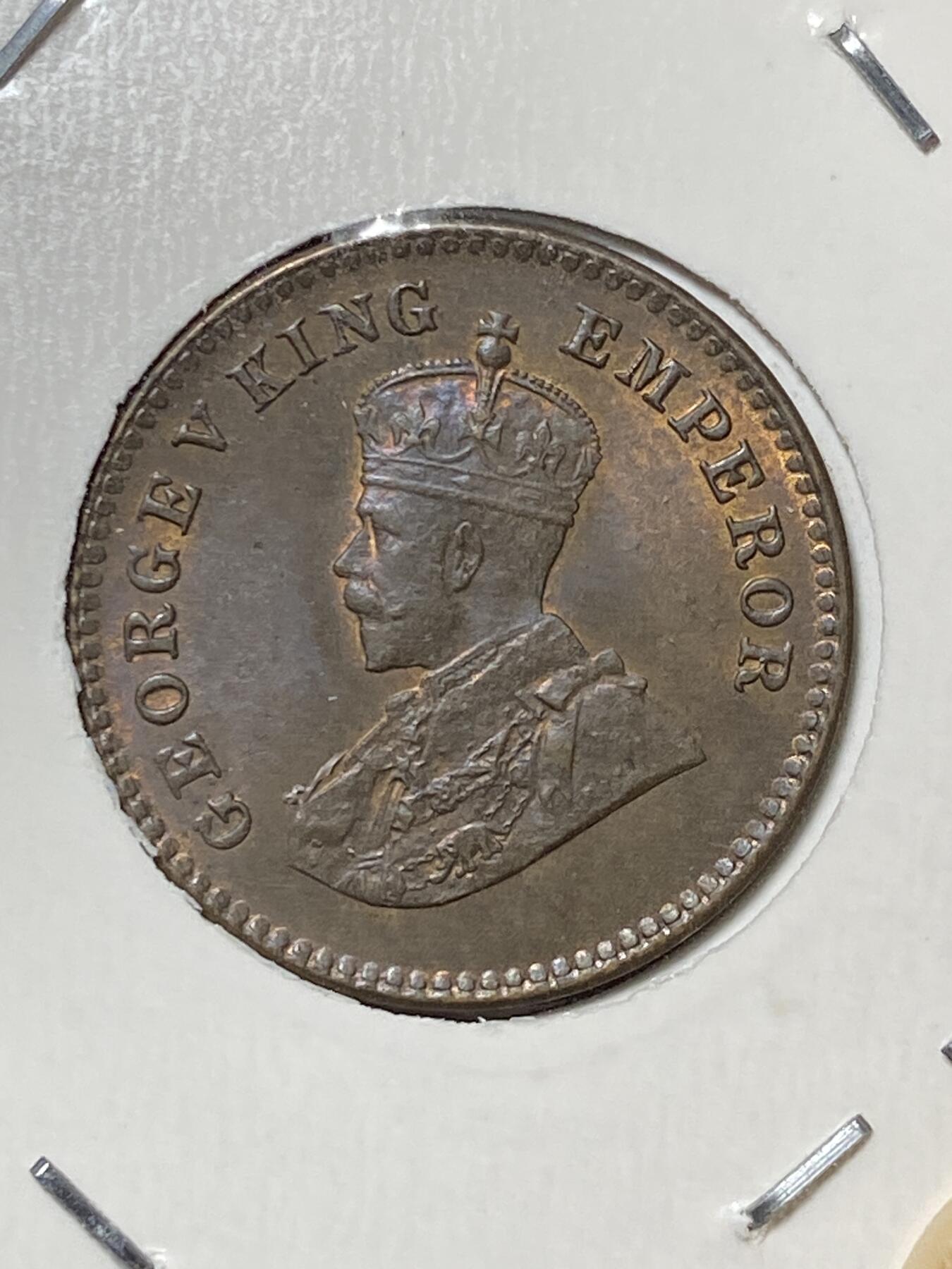 2025年第八十三场(总第一百零九场）外国好品散币(免佣金) 带光好品–英属印度1932年1/12安娜(乔治五世时期)