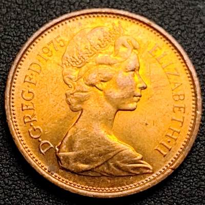 泉币菌-第96场-精品福利场 - 原铜光美品  1975年 英国2便士铜币 威尔士皇冠 25.9mm