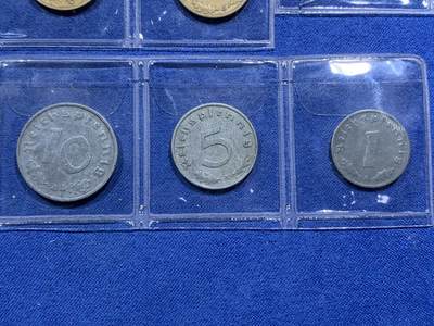 《竞宝斋》第412场 周日，周一，周二，3场连拍 （全场包邮） 18枚一组 德国二战硬币 细节见图