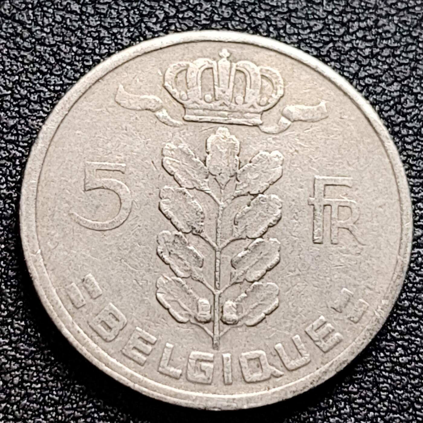 泉币菌-第99场-精品福利场 比利时1948年5法郎铜镍币（佛兰芒文版BELGIË），谷物女神，24mm 