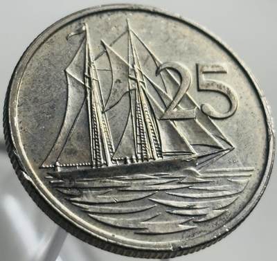 文馨钱币收藏第 268 场，长期接收代拍品 - 1973 年英属开曼群岛 25 分