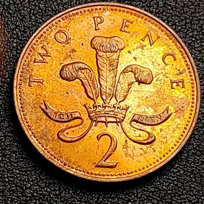 泉币菌-第98场-散币乐园场 - 近未流通 铜光美品 千禧年英国2便士 铜币 威尔士皇冠 狮子雄狮 