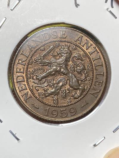 2025年第八十三场(总第一百零九场）外国好品散币(免佣金) - 带光好品–荷属安的列斯1959年2.5分(朱丽安娜女王时期，鱼标)