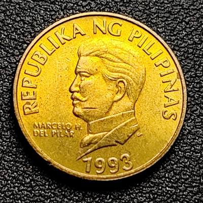 泉币菌-第98场-散币乐园场 大鹏展翅 菲律宾1993年50分黄铜币 18毫米2.9克