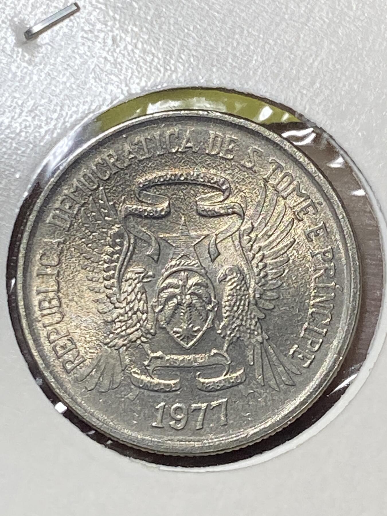2025年第八十三场(总第一百零九场）外国好品散币(免佣金) 圣多美和普林西比1977单年份2多布拉(独立后第一套，FAO币)