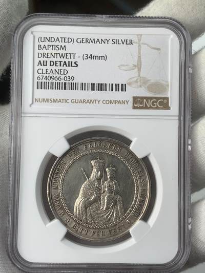 掌中浮雕-藏着的欧洲第034场 - NGC AU : 德国洗礼银章，34mm