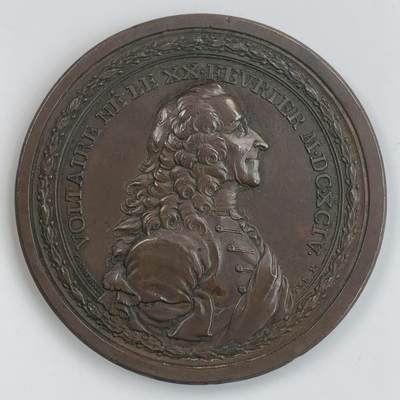 掌中浮雕-藏着的欧洲第034场 - 法国1770年思想家伏尔泰原铸铜章，59mm 