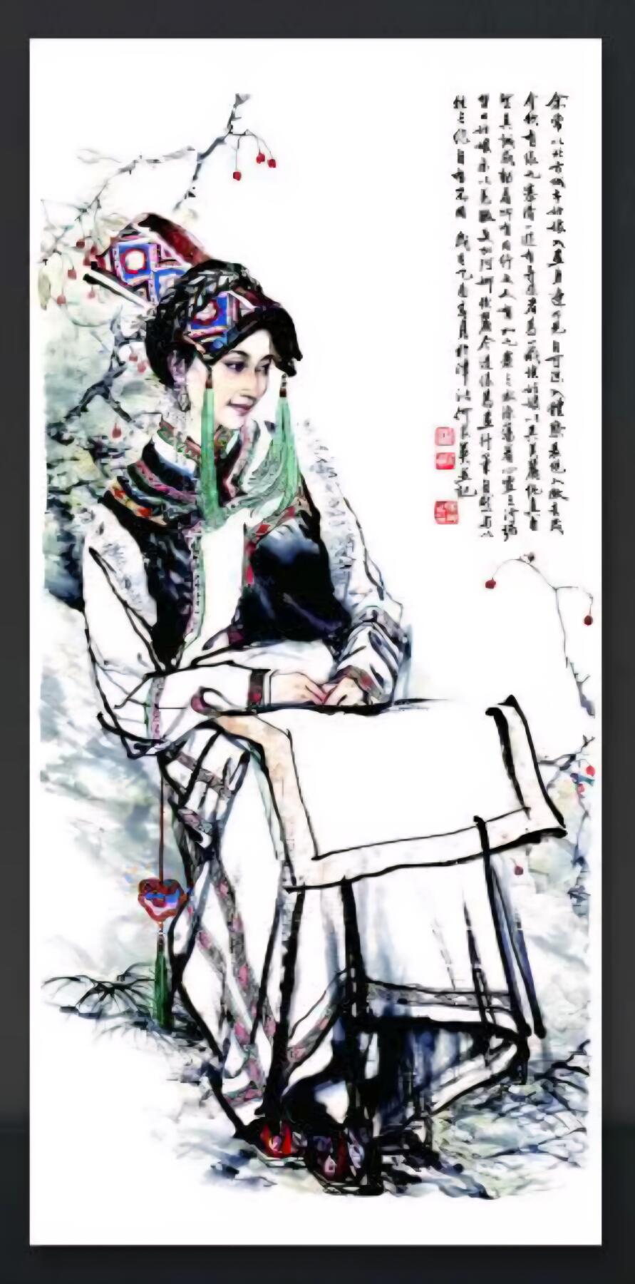 名家书画装饰画限时专 高清装饰何家英画美女图b