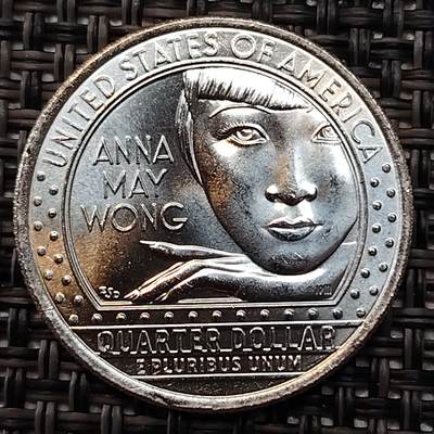 布加迪🐬～世界钱币(上海)🌾第 236 期 /  各国套币和散币 - 美国🇺🇸 2022年杰出女性系列5 华裔演员～黄柳霜-25美分纪念币