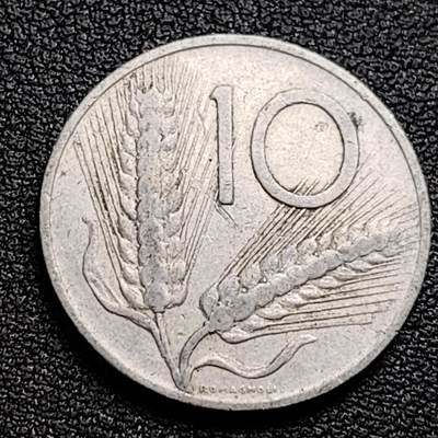 泉币菌-第98场-散币乐园场 - 1953年 意大利10里拉铝币 麦穗古犁 23.2mm
