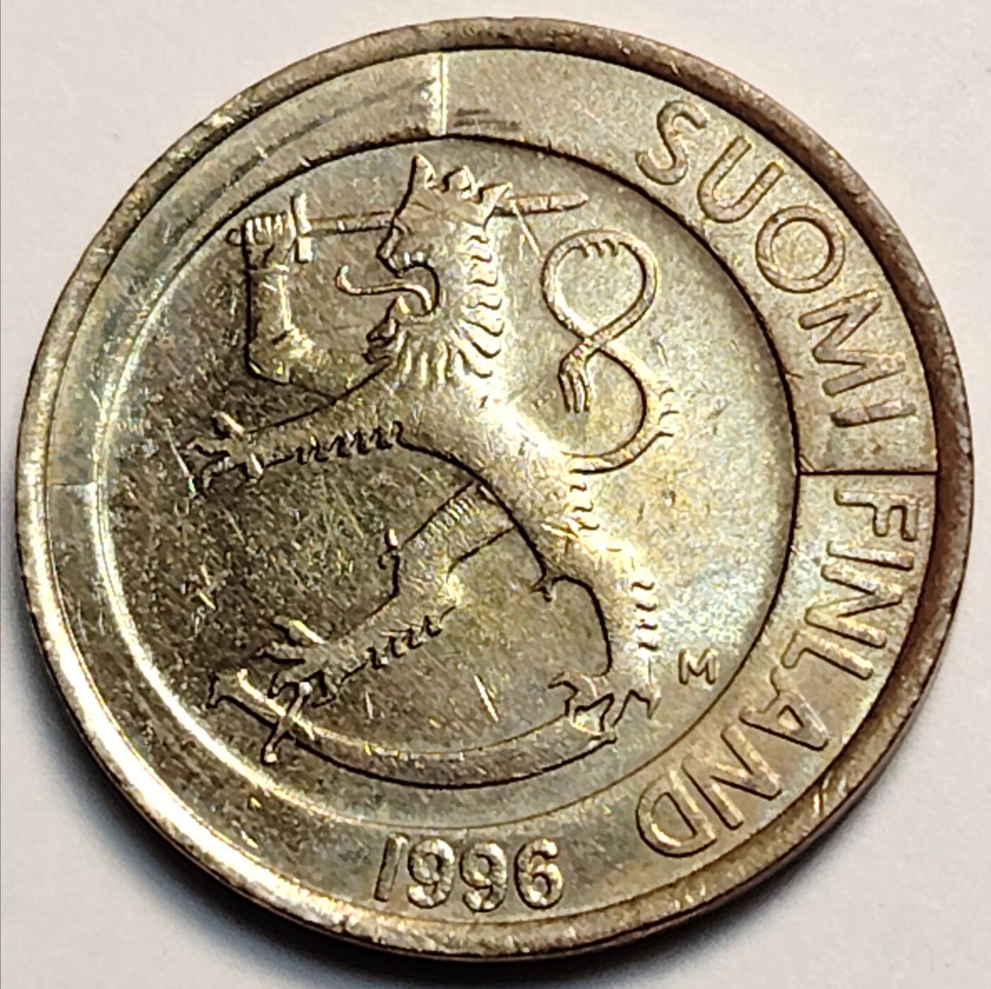 布加迪🐬～世界钱币(上海)🌾第 237 期 /  各国套币和散币 芬兰🇫🇮 1996年 1马克