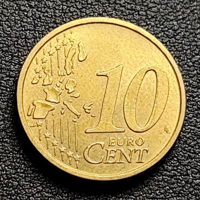 泉币菌-第98场-散币乐园场 欧元 意大利2002年10欧分铜币 女神维纳斯 19.75MM 