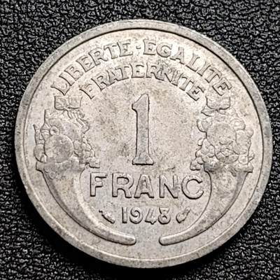 泉币菌-第98场-散币乐园场 1948年 法国1法郎铝币 直径23mm 谷物女神