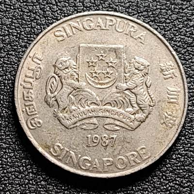 泉币菌-第98场-散币乐园场 高币值 新加坡20分 绒球花 高盾徽版 直径21.36mm