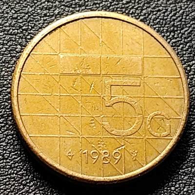 泉币菌-第98场-散币乐园场 - 1989年 荷兰5盾铜币 女王头像 23.5mm