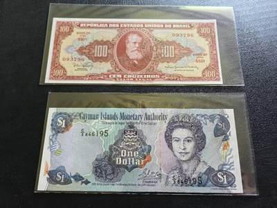 Triple S 第64期 - 2001开曼1元&1966巴西100，全新UNC