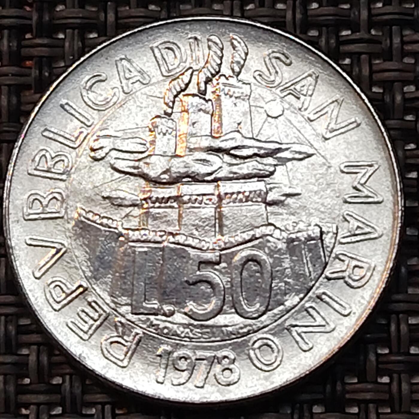 布加迪🐬～世界钱币(上海)🌾第 237 期 /  各国套币和散币 圣马力诺🇸🇲 1978年 50里拉