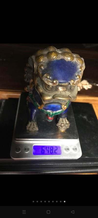 回流铜胎景泰蓝双狮镇纸一对！做工精致细腻栩栩如生！全美品！皮壳一流 - 回流铜胎景泰蓝双狮镇纸一对！做工精致细腻栩栩如生！全美品！皮壳一流