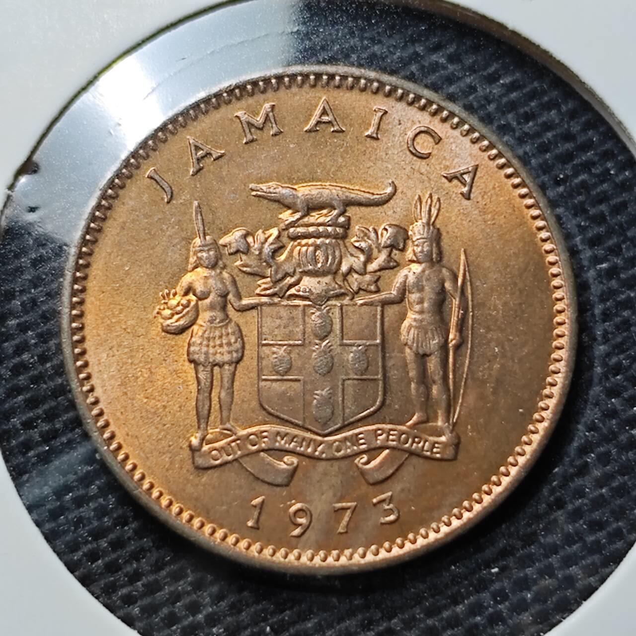 KK钱币收藏小铺 第329期 2月预留时间 周末发货  1973牙买加1分铜币 好品