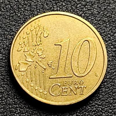 泉币菌-第98场-散币乐园场 欧元 法国1999年10欧分铜币 玛丽安娜 欧盟地图 19.75MM 