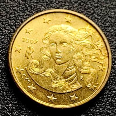 泉币菌-第99场-精品福利场 - 欧元 意大利2007年10欧分铜币 女神维纳斯 19.75MM 