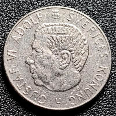 泉币菌-第99场-精品福利场 -  瑞典1973年1克朗铜镍币，古斯塔夫六世国王，25mm 