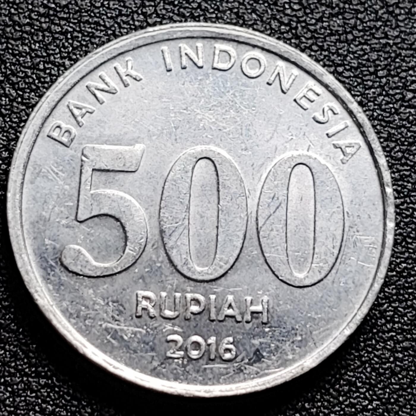 泉币菌-第99场-精品福利场 印度尼西亚500盾 鹰徽 人物 27mm 铝币