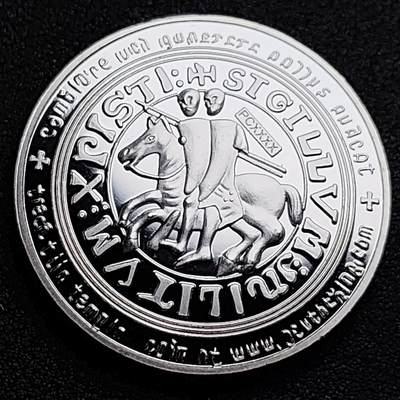 泉币菌-第99场-精品福利场 - 纪念章 银色-马剑骑士 直径40mm 厚3mm 纪念品