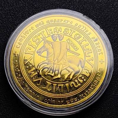 泉币菌-第96场-精品福利场 - 纪念品 金色-马剑骑士-十字-直径40mm.厚3mm 纪念章