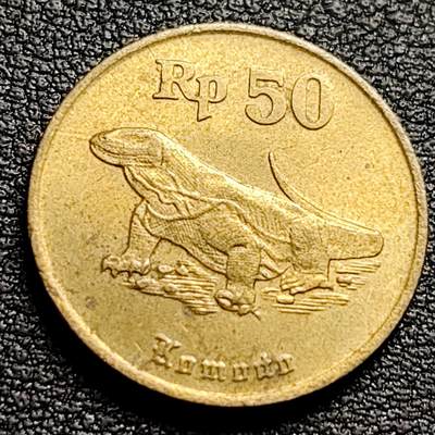 泉币菌-第97场-散币乐园场 - 印尼1994年50卢比硬币 科莫多巨蜥  20mm