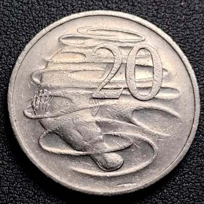 泉币菌-第96场-精品福利场 - 美品大镍币 1981年英属澳大利亚20分 伊丽莎白女王  鸭嘴兽  28.5mm