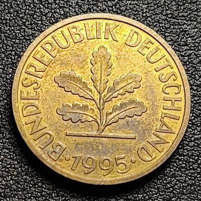 泉币菌-第98场-散币乐园场 联邦德国1995年 10芬尼硬币 橡树麦穗  银行版 21.5mm