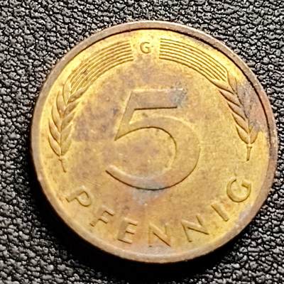 泉币菌-第98场-散币乐园场 - 联邦德国1980年 5芬尼硬币 橡树麦穗  银行版 
