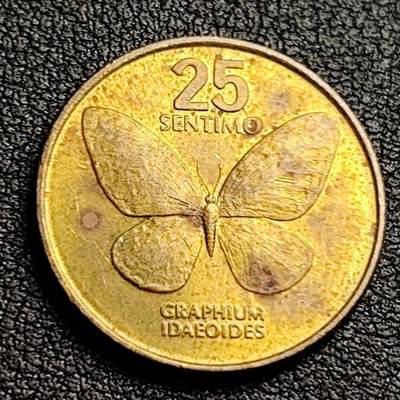 泉币菌-第97场-散币乐园场 - 铜光美品  菲律宾25分铜币 1983年 蝴蝶 21mm